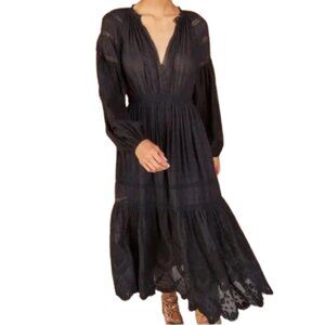 ULLA JOHNSON Bettina Black Dress (size Medium)